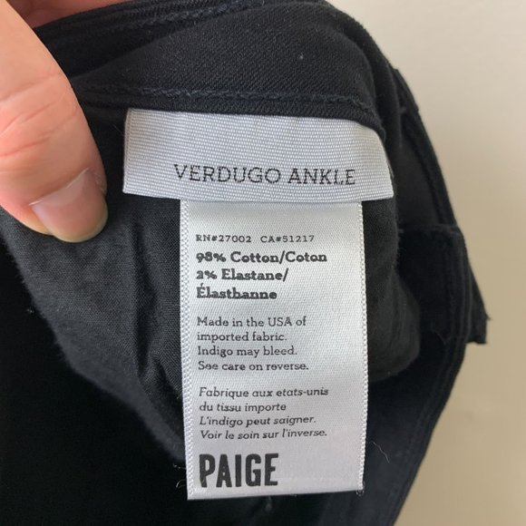 Paige Verdugo Ankle black gold glitter jeans 27 - Picture 6 of 7